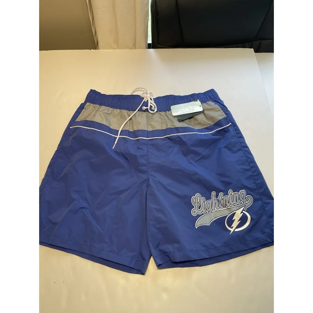 Tampa Bay Lightning Starter Freestyle Volley Swim Shorts Blue Size XL New